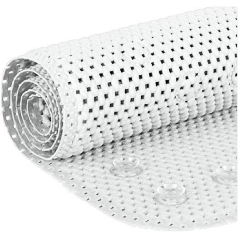 Non Slip Bathtub Mat Extra Large Tub Mat with Suction Cups Drain Holes White